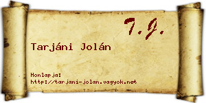 Tarjáni Jolán névjegykártya